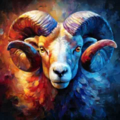 Portraying an Aries tarot reading with the ram zodiac symbol