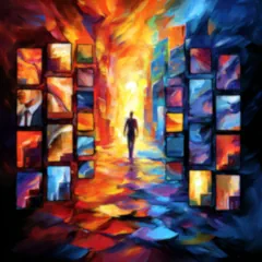 Portraying a question tarot reading with tarot cards and floating question marks