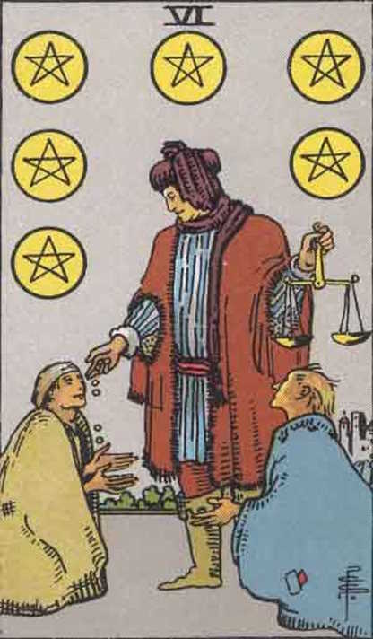 Six of Coins Tarot Card