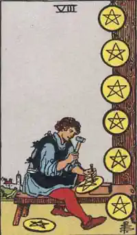 Eight of Coins Tarot Card