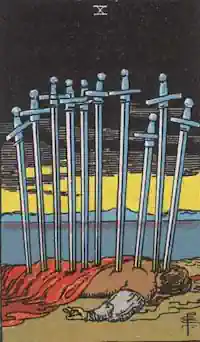 Ten of Swords Tarot Card