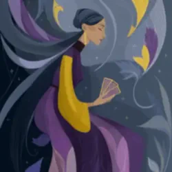 Una mujer hermosa sosteniendo cartas del tarot que representa el tarot de Sí o No.